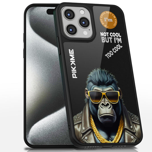 Pikkme Stylish Black Gorilla Swag iPhone 15 Pro Back Cover (Design-07)