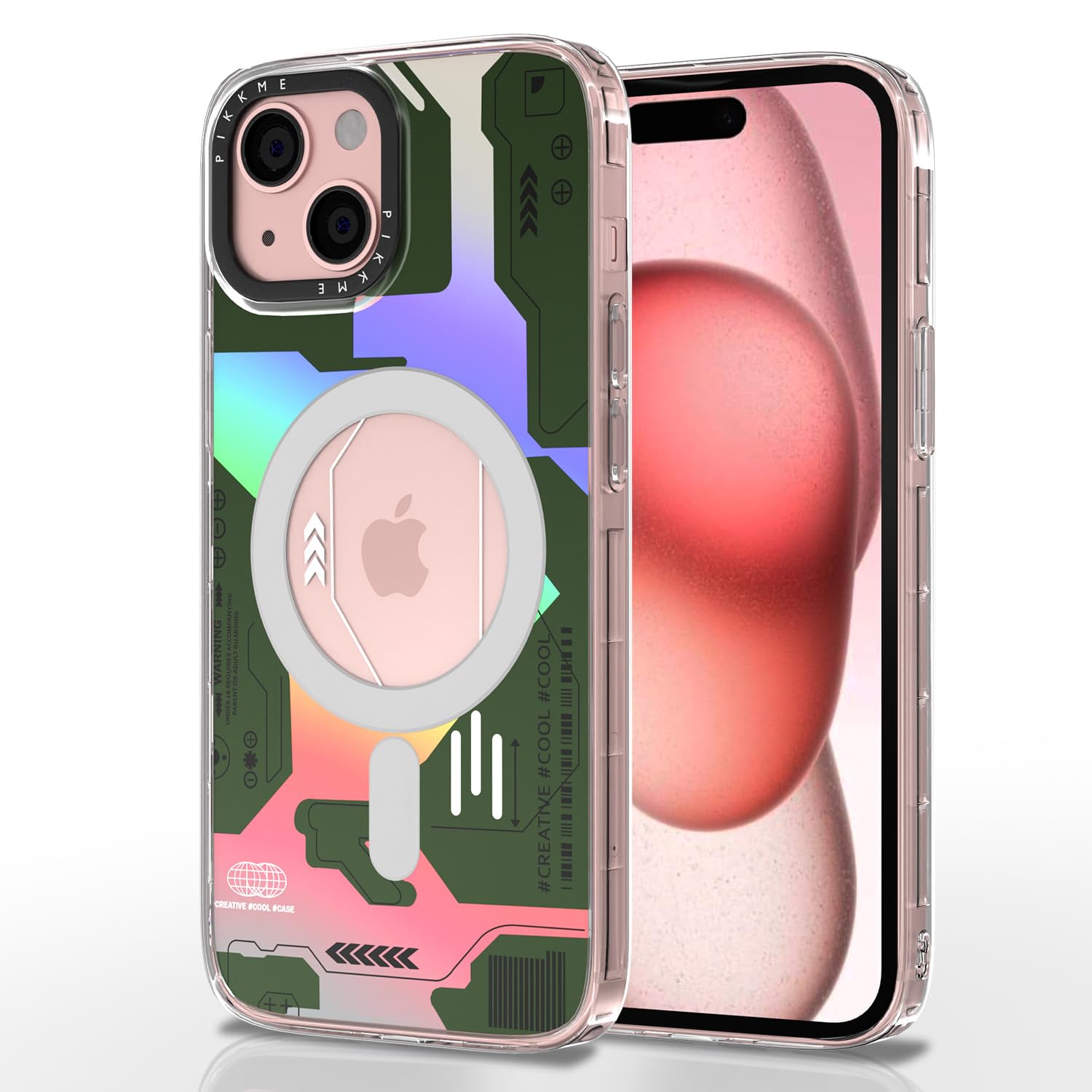 Pikkme iPhone 15 Plus Printmagsafe Back Cover (Green)