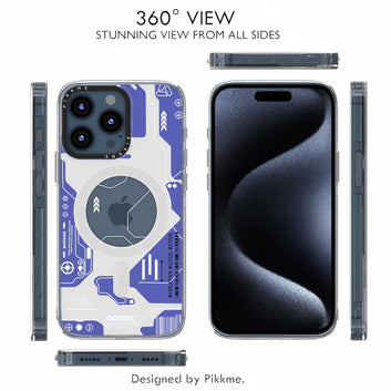 Pikkme iPhone 15 Pro Printmagsafe Back Cover (Blue)