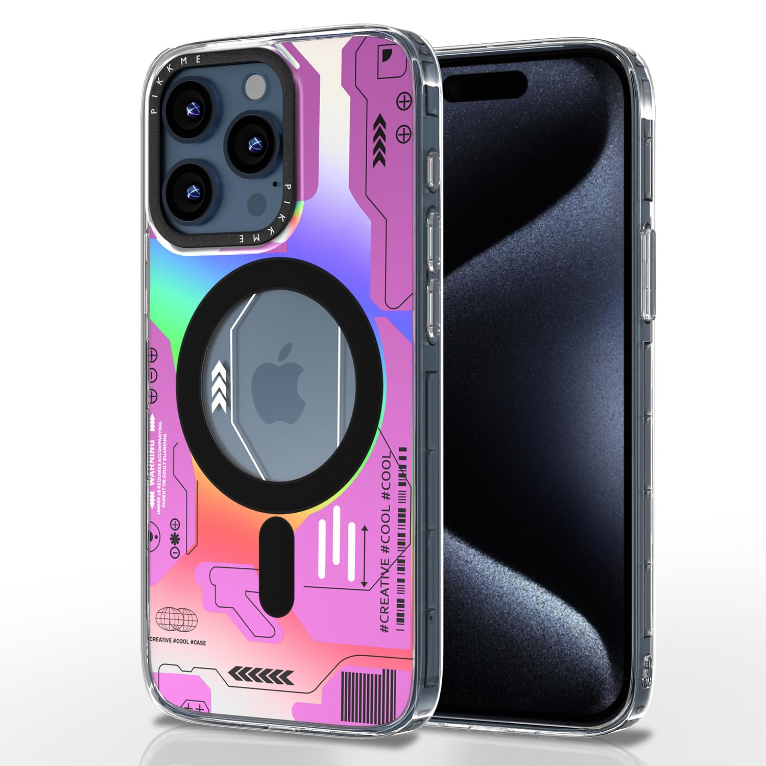 Pikkme iPhone 15 Pro Max Printmagsafe Back Cover (Pink)