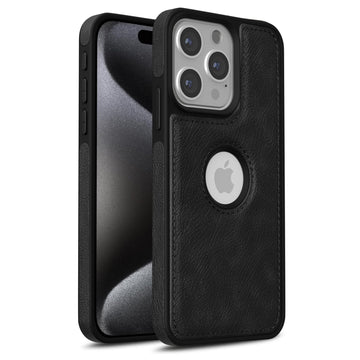 Pikkme iPhone 15 Pro Flexible Pu Leather Back Cover (Black)