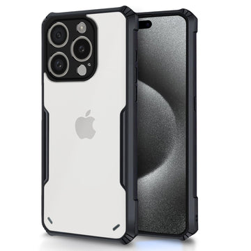 Pikkme iPhone 15 Pro Shockproof Eagle Clear Transparent Back Cover (Black)