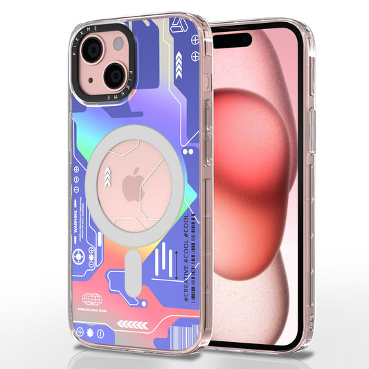 Pikkme iPhone 15 Printmagsafe Back Cover (Blue)