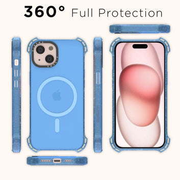 Pikkme iPhone 15 Plus Bumper Magsafe Back Cover (Blue)