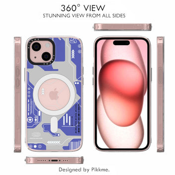 Pikkme iPhone 15 Plus Printmagsafe Back Cover (Blue)