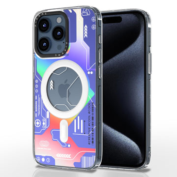 Pikkme iPhone 15 Pro Printmagsafe Back Cover (Blue)