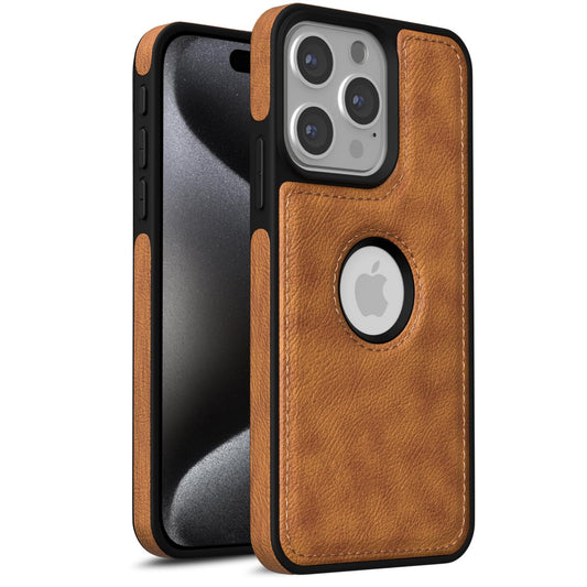 Pikkme iPhone 15 Pro Flexible Pu Leather Back Cover (Brown)